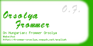 orsolya frommer business card